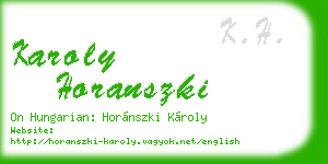 karoly horanszki business card