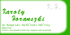 karoly horanszki business card